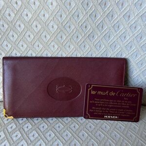 SOLD ‼️ Cartier Burgundy Leather Wallet 🔥